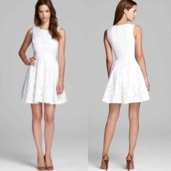 Cynthia Steffe Hailey Floral Eyelet Dress White, Size 6 - Picture 7 of 7